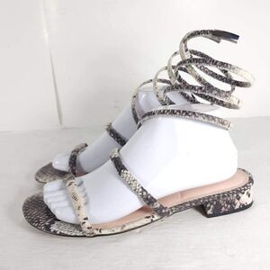 Avec Les Filles Women's Caila US 8M Animal Print Wrap Strap Gladiator Sandal